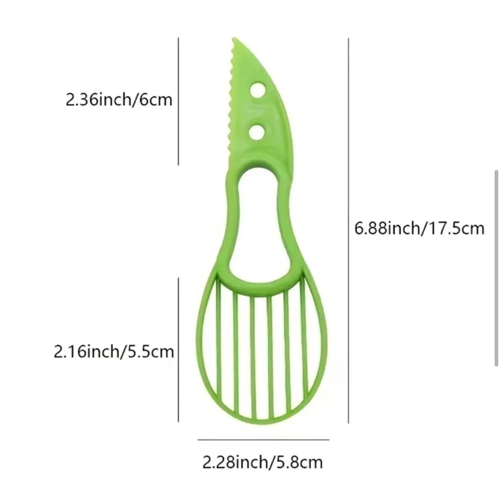 Avocado 3-in-1 Slicer, Pitter, and Cutter Knife with Cover Kitchen Tool, Green